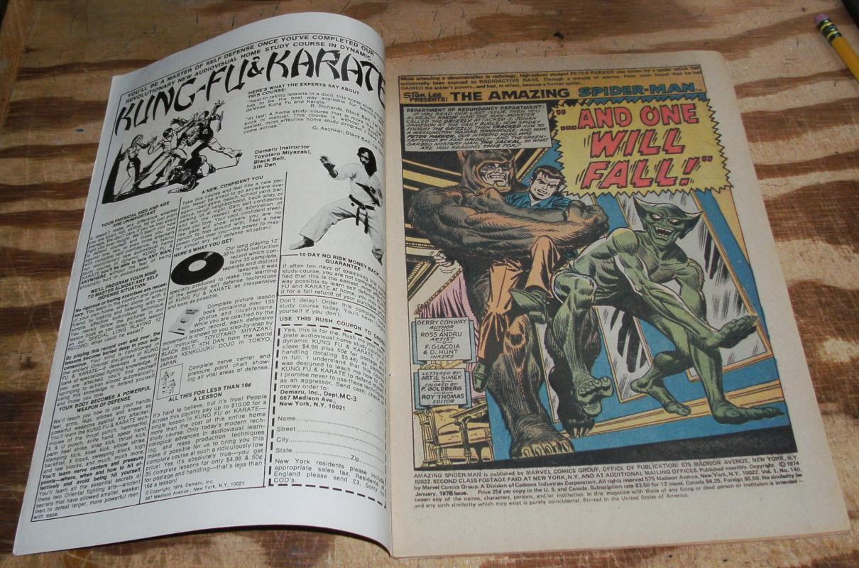 Amazing Spider-man #140 very fine with clipped letters page