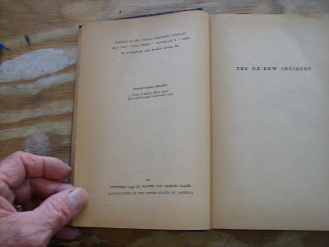 The Ox-Bow Incident 2nd printing 1945