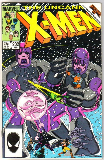 Uncanny X-Men #202 comic book near mint 9.4