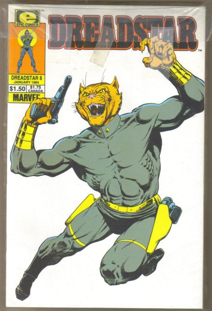 First 8 issues of Dreadstar comic books by Jim Starlin. Near mint.