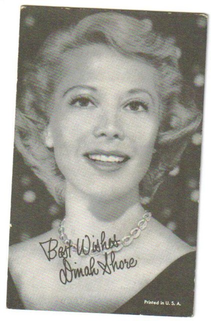 Dinah Shore arcade card