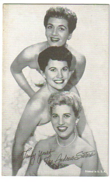 Andrews Sisters arcade card
