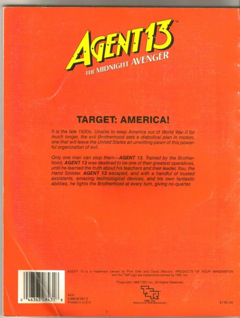 Agent 13 the Midnight Avenger graphic novel