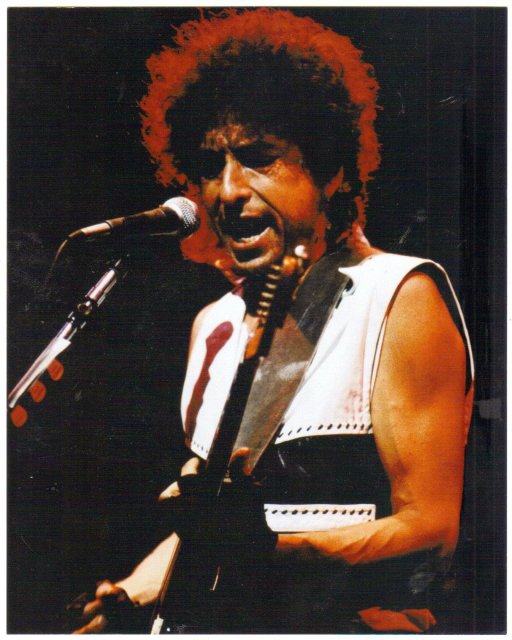 Bob Dylan in concert 70's color 8 by 10 glossy photograph