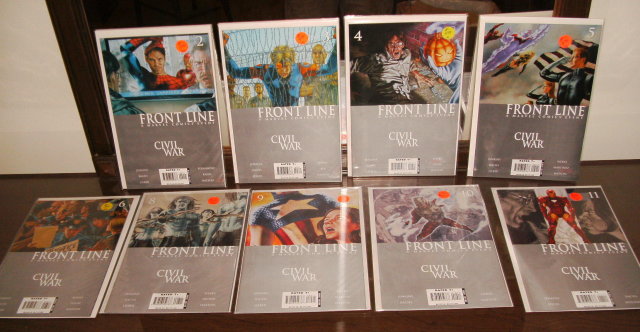 Front Line Civil War comic book assortment of 9