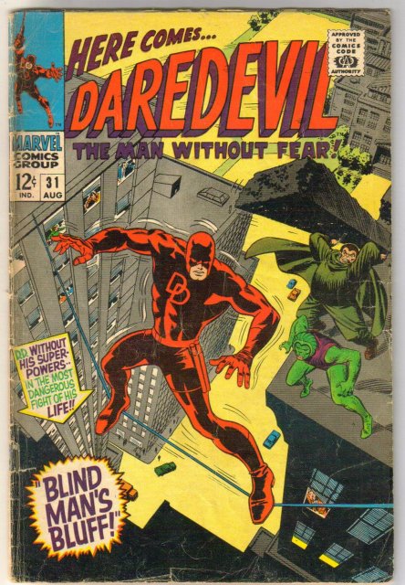 Daredevil #31 comic book letter page clipped