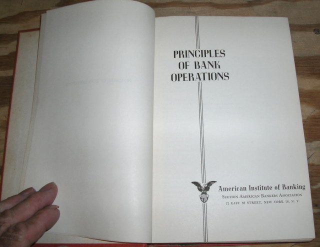 Principles of Bank Operations hardback 1960 printing