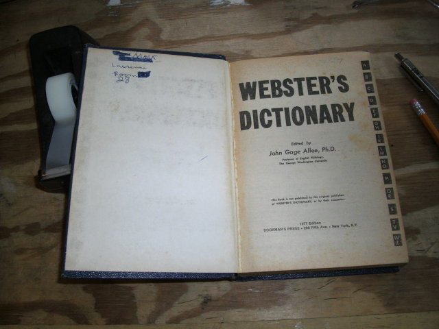 Webster's Dictionary edited by John Gage Allee 1977 edition