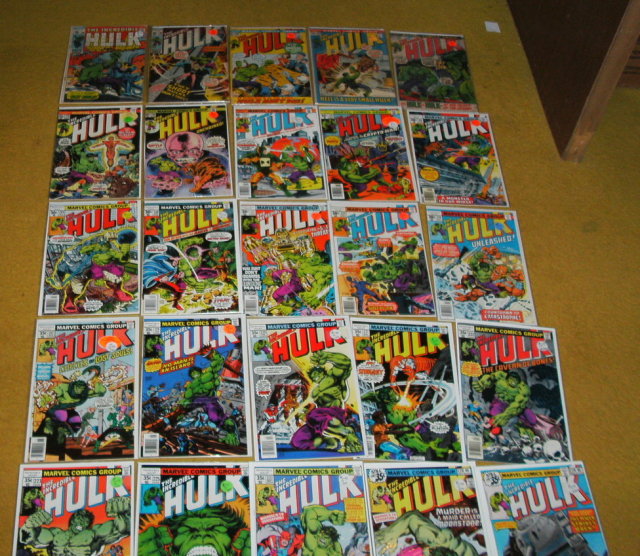 41 different old Incredible Hulk comic books