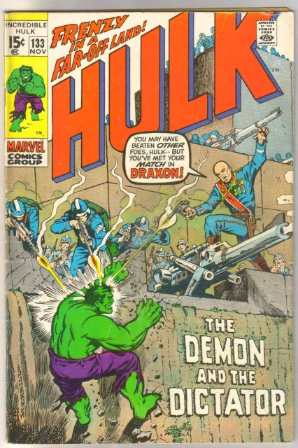 Incredible Hulk #133 comic book fine 6.0