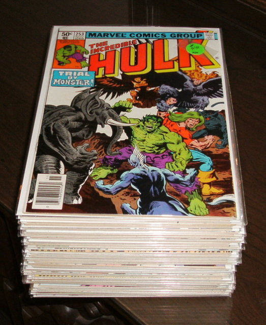 Incredible Hulk comic book collection of 40 all different high grade issues 253 thru 310