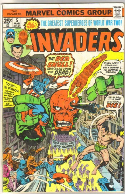 The Invaders #5 comic book very good 4.0