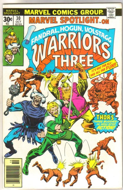 Marvel Spotlight on Fandral, Hogun, Volstagg Warriors Three #30 comic book near mint 9.4