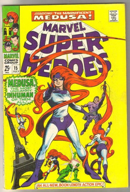 Marvel Super-heroes #15 Medusa comic book fine/very fine 7.0