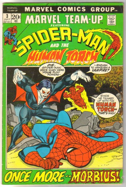 Marvel Team-up #3 featuring Spider-man and Human Torch comic book very good/fine 5.0