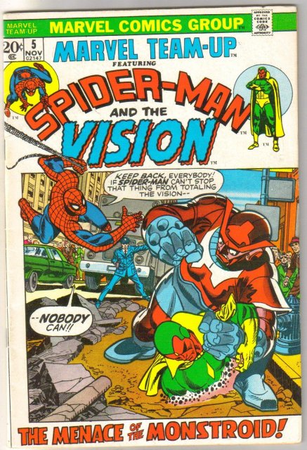 Marvel Team-up #5 featuring Spider-man and the Vision comic book fine/very fine 7.00