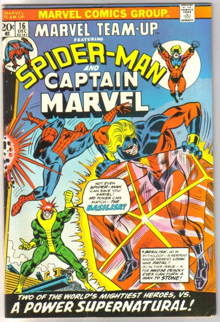 Marvel Team-up #16 featuring Spider-man and Captain Marvel comic book very fine 8.0