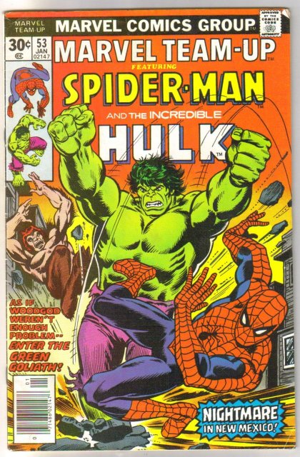 Marvel Team-up #53 featuring Spider-man and Hulk and X-men comic book fine 6.0