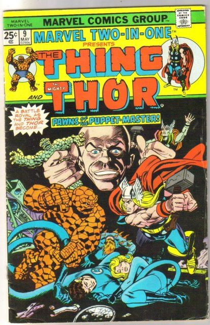 Marvel Two-In-One #9 featuring The Thing and Thor comic book fine 6.0
