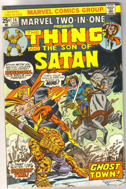 Marvel Two-In-One #14 featuring The Thing and The Son of Satan comic book very fine 8.0