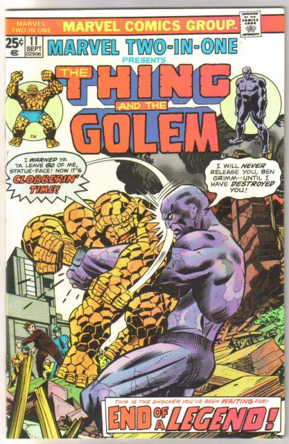 Marvel Two-In-One #11 featuring The Thing and The Golem comic book near mint 9.4