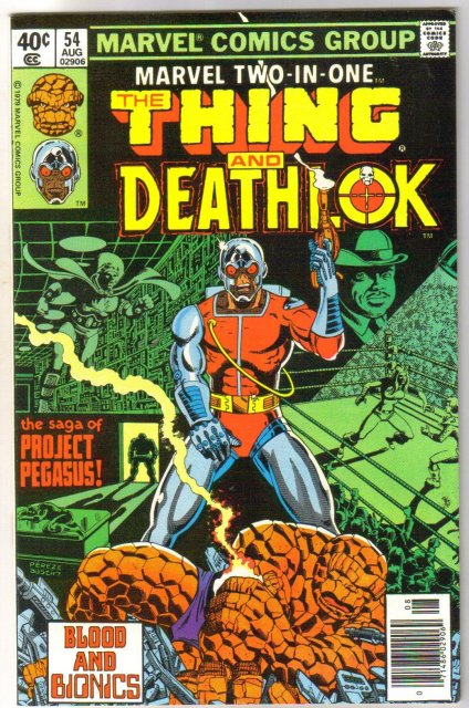 Marvel Two-In-One #54 featuring The Thing and Deathlock comic book near mint 9.4
