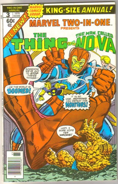 Marvel Two-In-One Annual #3 featuring The Thing and The Man Called Nova comic book near mint 9.4