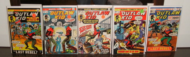 The Outlaw Kid collection of issues 13, 18, 24, 28, and 30