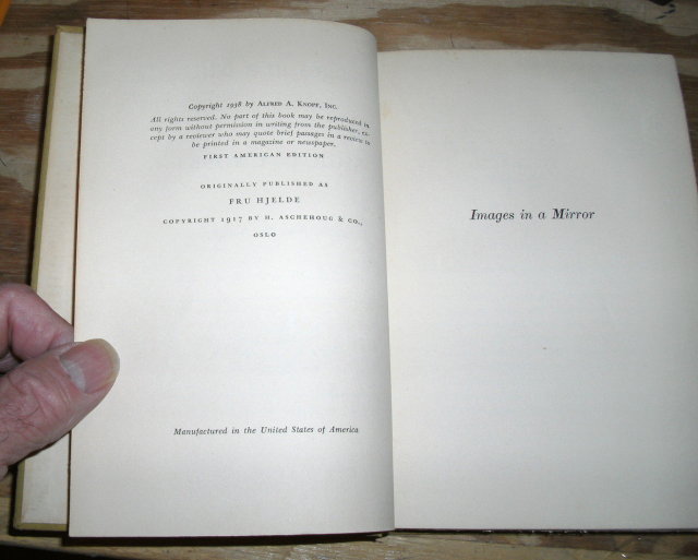 Images in a Mirror by Sigrid Undset First American edition