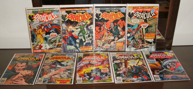 Tomb of Dracula comic book collection of 9 different issues
