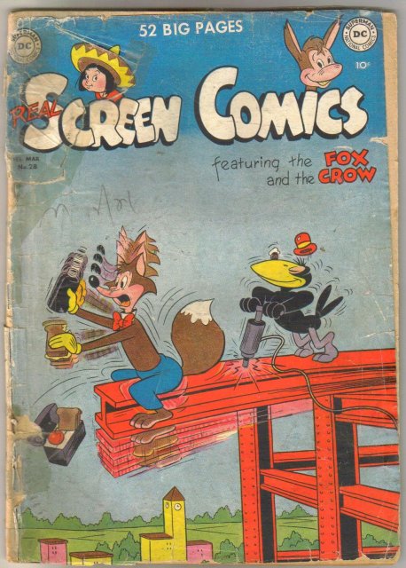 Real Screen Comics featuring the Fox and the Crow #28 comic book poor 1.0
