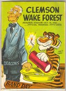 Clemson Vs. Wake Forest 1961 football program