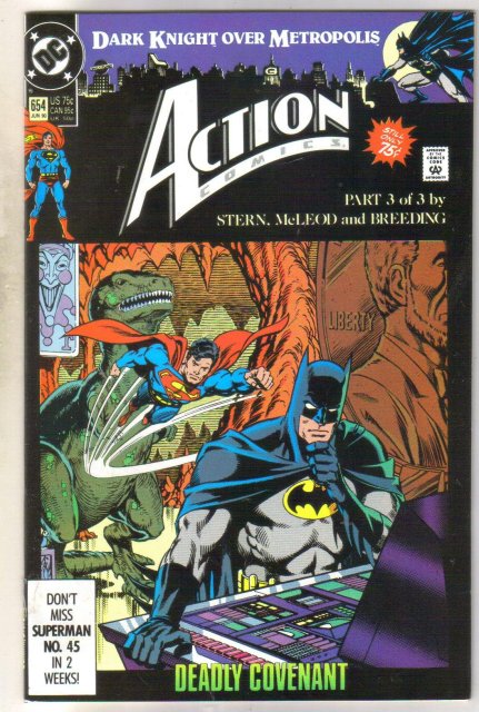 Action Comics #654 comic book near mint 9.4