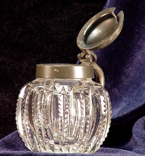 Old Rare Small Cut Glass Pitcher & Top