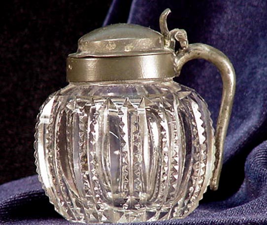 Old Rare Small Cut Glass Pitcher & Top