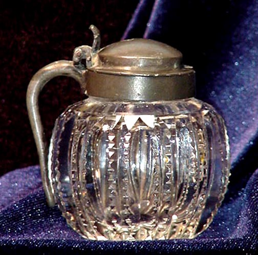 Old Rare Small Cut Glass Pitcher & Top