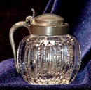 Old Rare Small Cut Glass Pitcher & Top