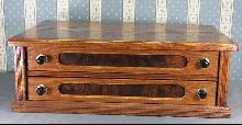 Oak Two Drawer Spool Cabinet
