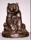 Bronze Bear with Cub Statue
