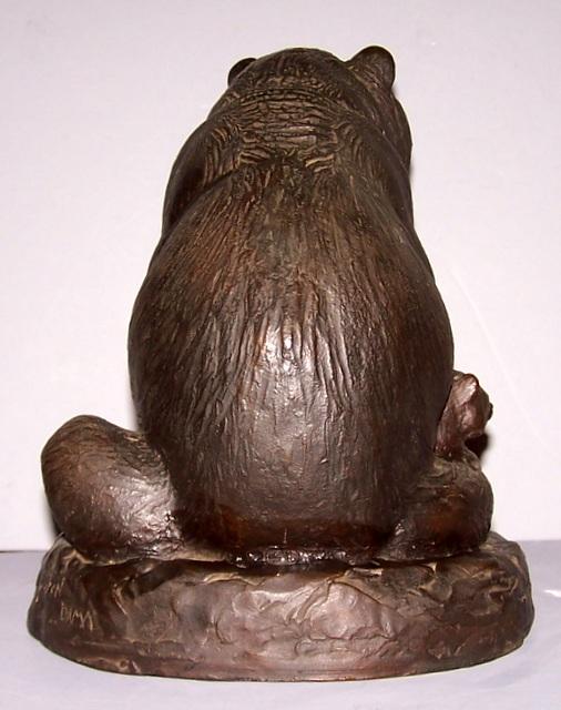 Bronze Bear with Cub Statue