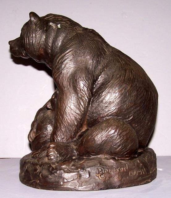 Bronze Bear with Cub Statue