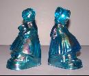 Iridescent Blue Bookends of a boy and Girl