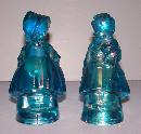 Iridescent Blue Bookends of a boy and Girl