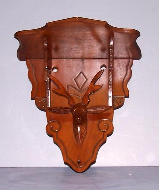 Walnut Deer Head Shelf