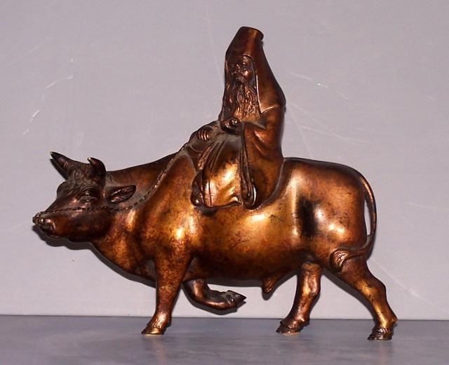 Oriental Bronze Bull and Man