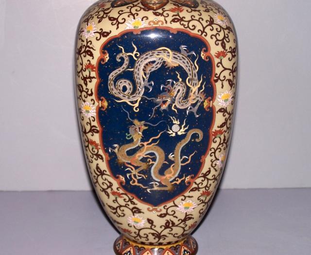 Cloisonné Vase with Dragons