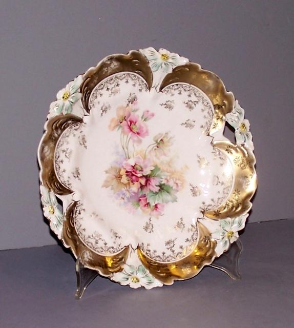 Vintage Cake Plate with Flowers