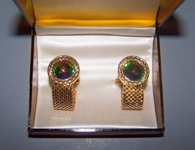 Dark Iridescent Cuff Links
