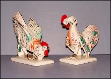 Japanese Fighting Cock Figurines