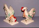 Japanese Fighting Cock Figurines